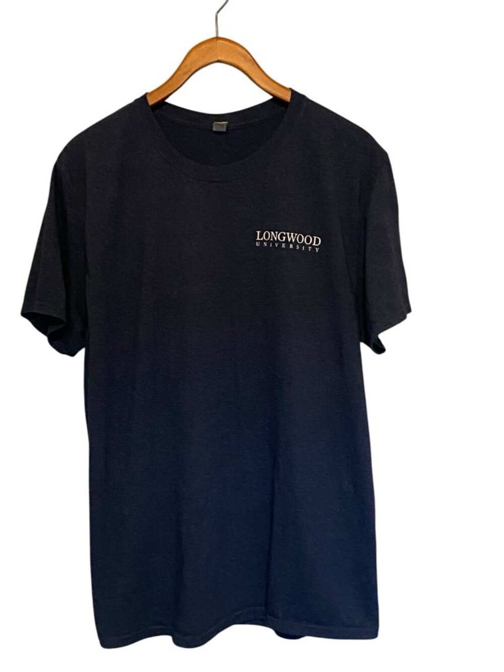 Longwood University T-Shirt Men's L Blue Farmville VA College Short Sleeve